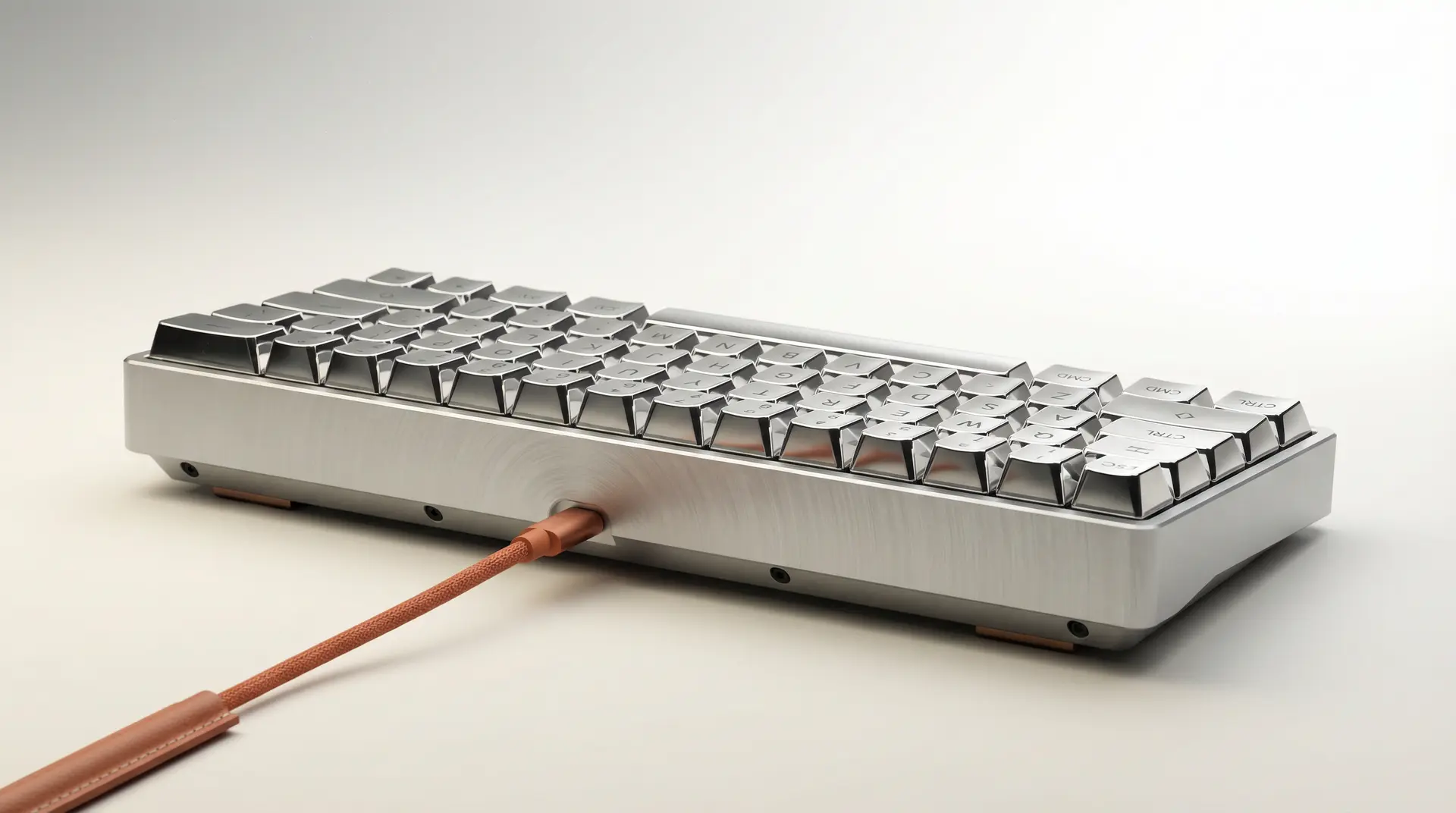 Brushed aluminum mechanical keyboard